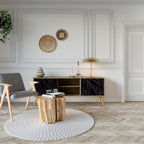 SHIMMER SPIDERGRAM 2-Door TV Stand in Oak Effect