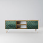 TESSELATED GREENERY 2-Door TV Stand in Oak Effect