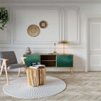 TESSELATED GREENERY 2-Door TV Stand in Oak Effect