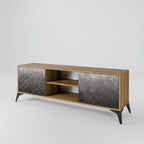 TESSELATED GRAYISH 2-Door TV Stand in Oak Effect