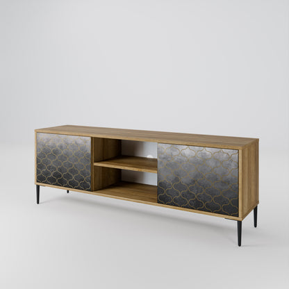 TESSELATED GRAYISH 2-Door TV Cabinet