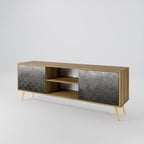 TESSELATED GRAYISH 2-Door TV Stand in Oak Effect