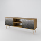 TESSELATED GRAYISH 2-Door TV Stand in Oak Effect