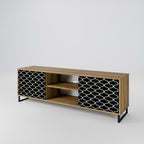 TESSELATED BLACKNESS 2-Door TV Stand in Oak Effect