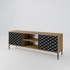 TESSELATED BLACKNESS 2-Door TV Stand in Oak Effect