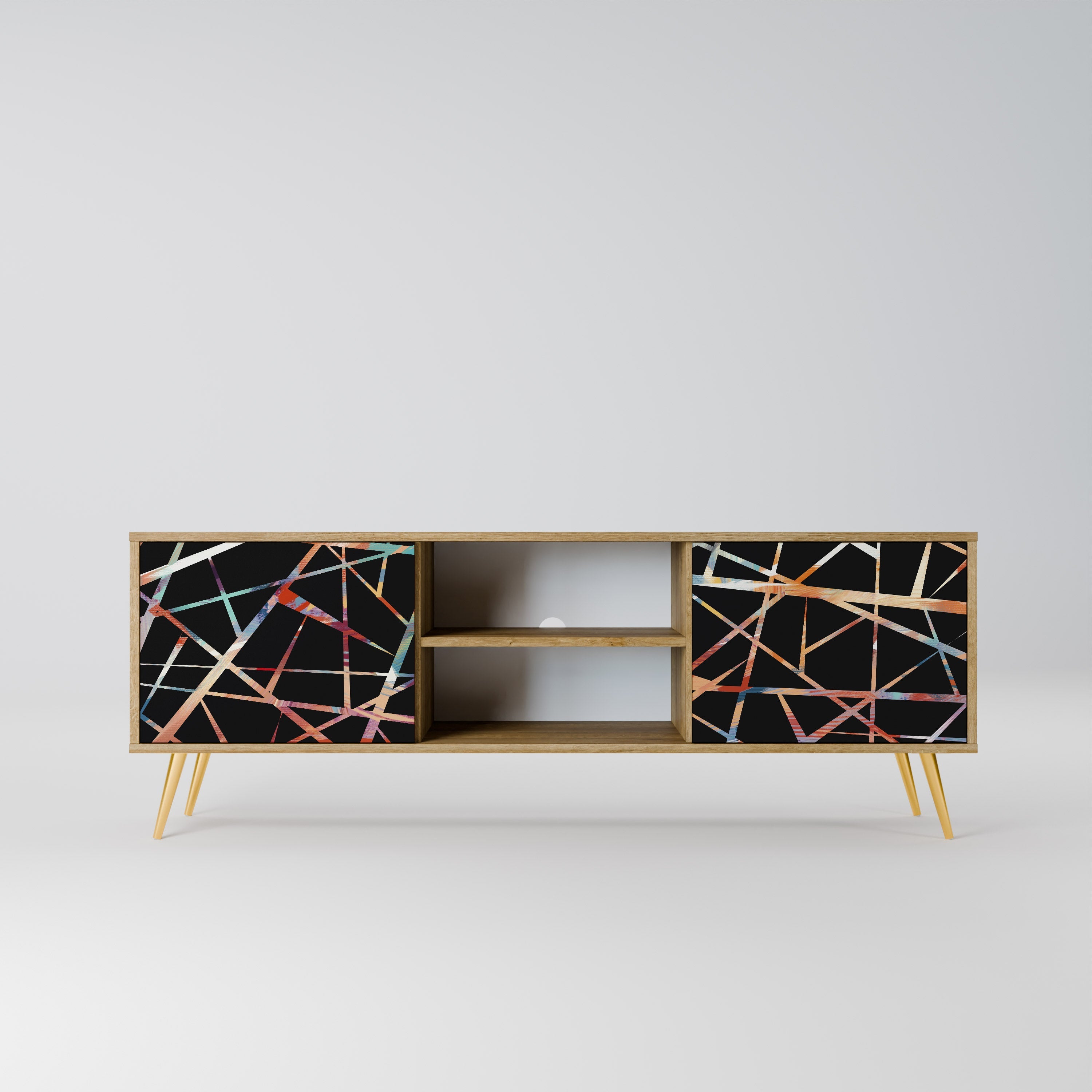 POLYGON VERVE 2-Door TV Stand in Oak Effect