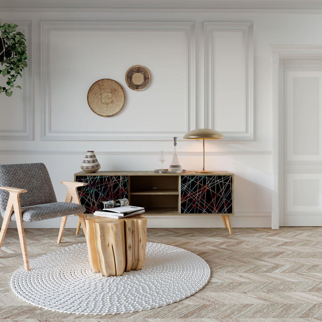 LUMINOUS SNARE 2-Door TV Stand in Oak Effect