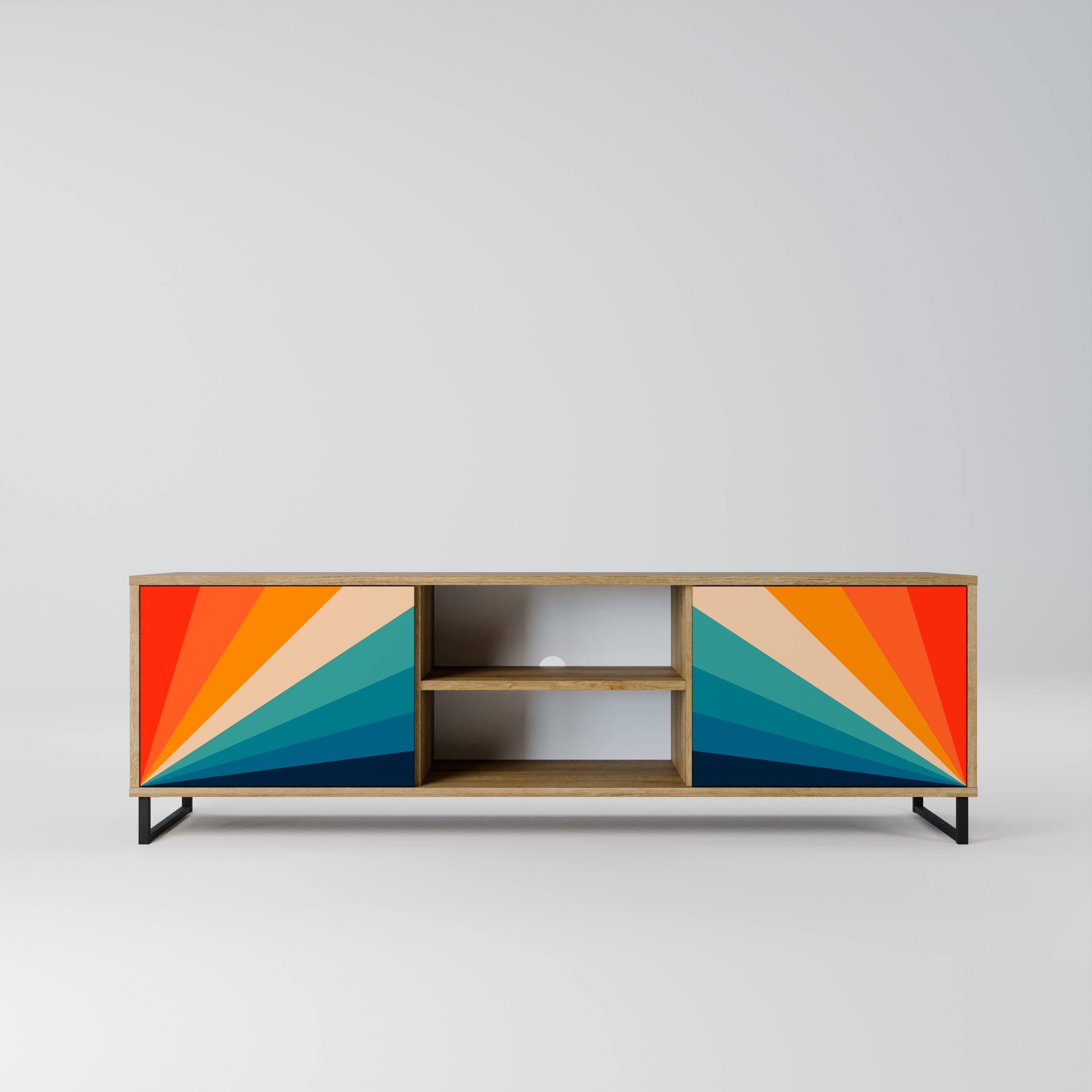 PRISM CONCUSSION 2-Door TV Stand in Oak Effect