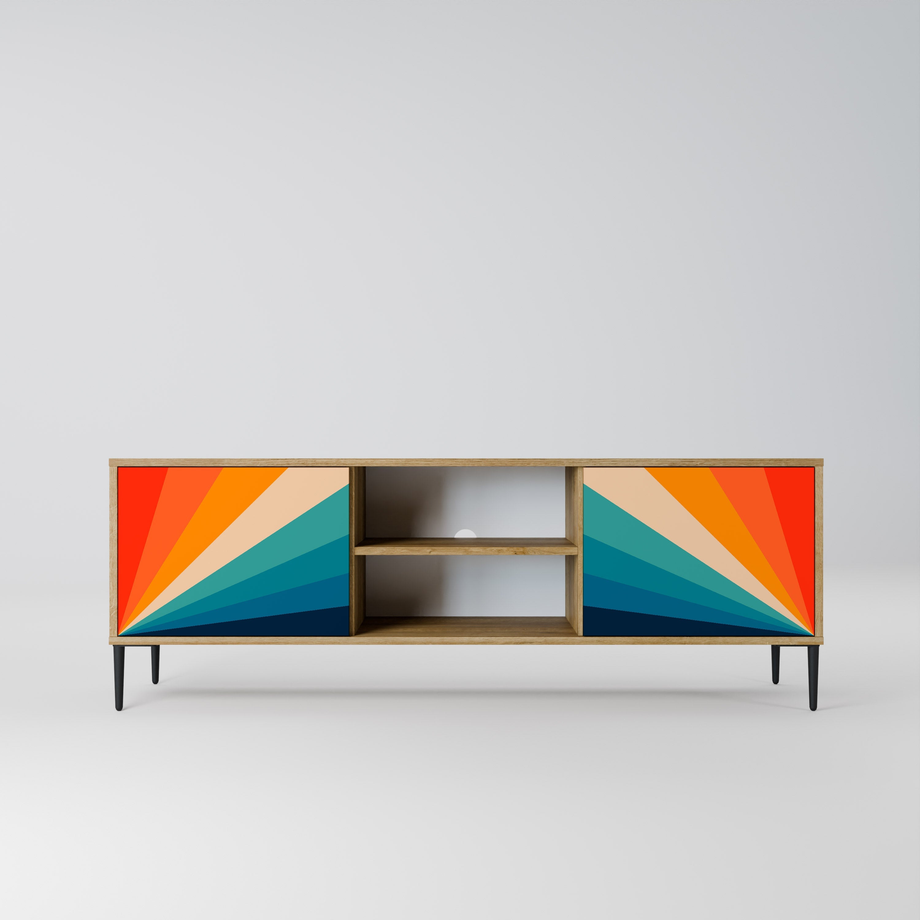 PRISM CONCUSSION 2-Door TV Stand in Oak Effect