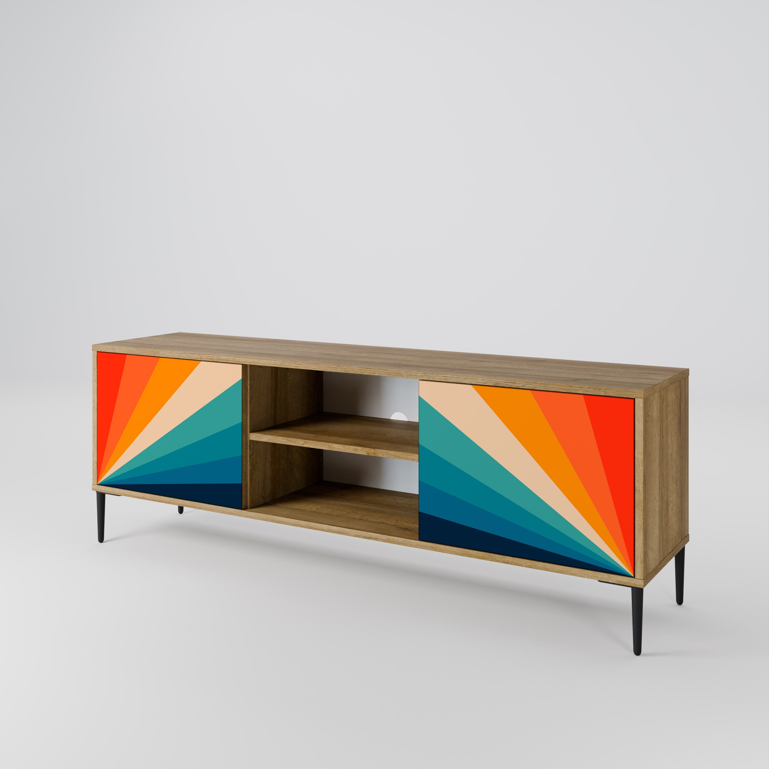 PRISM CONCUSSION 2-Door TV Stand in Oak Effect