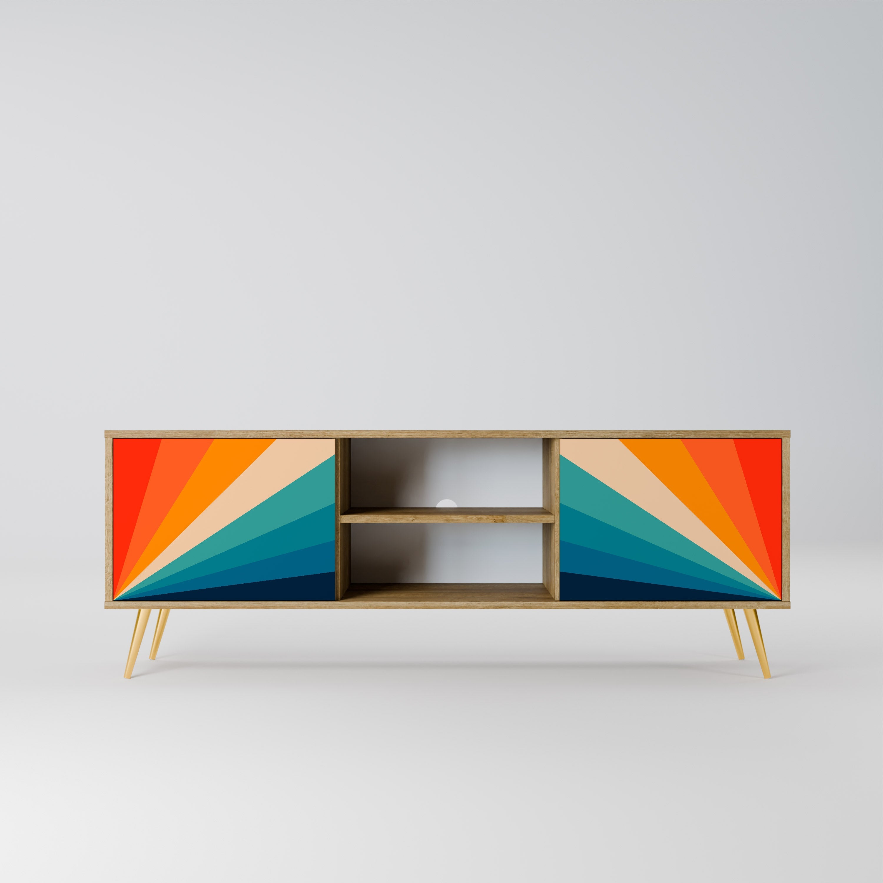PRISM CONCUSSION 2-Door TV Stand in Oak Effect