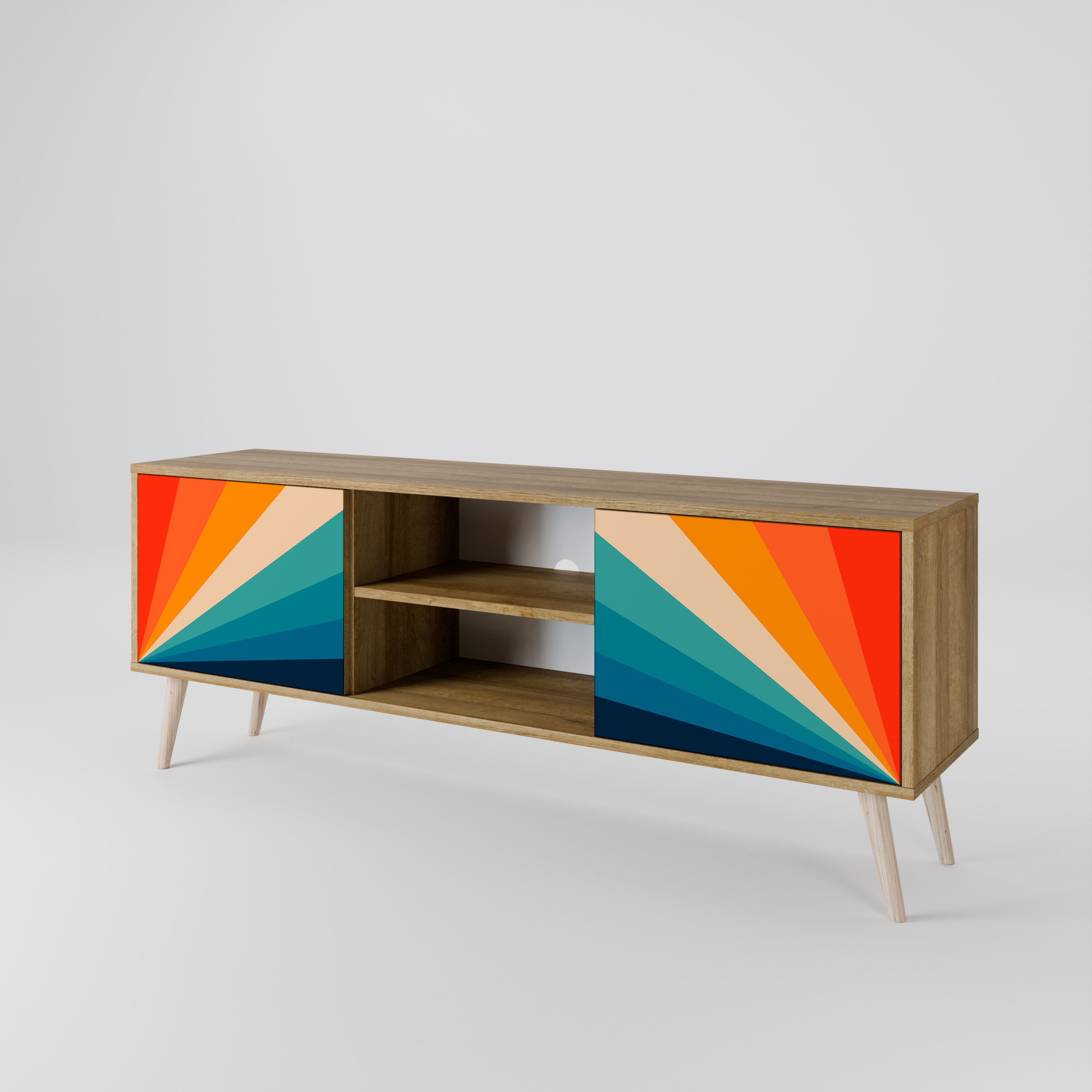 PRISM CONCUSSION 2-Door TV Stand in Oak Effect