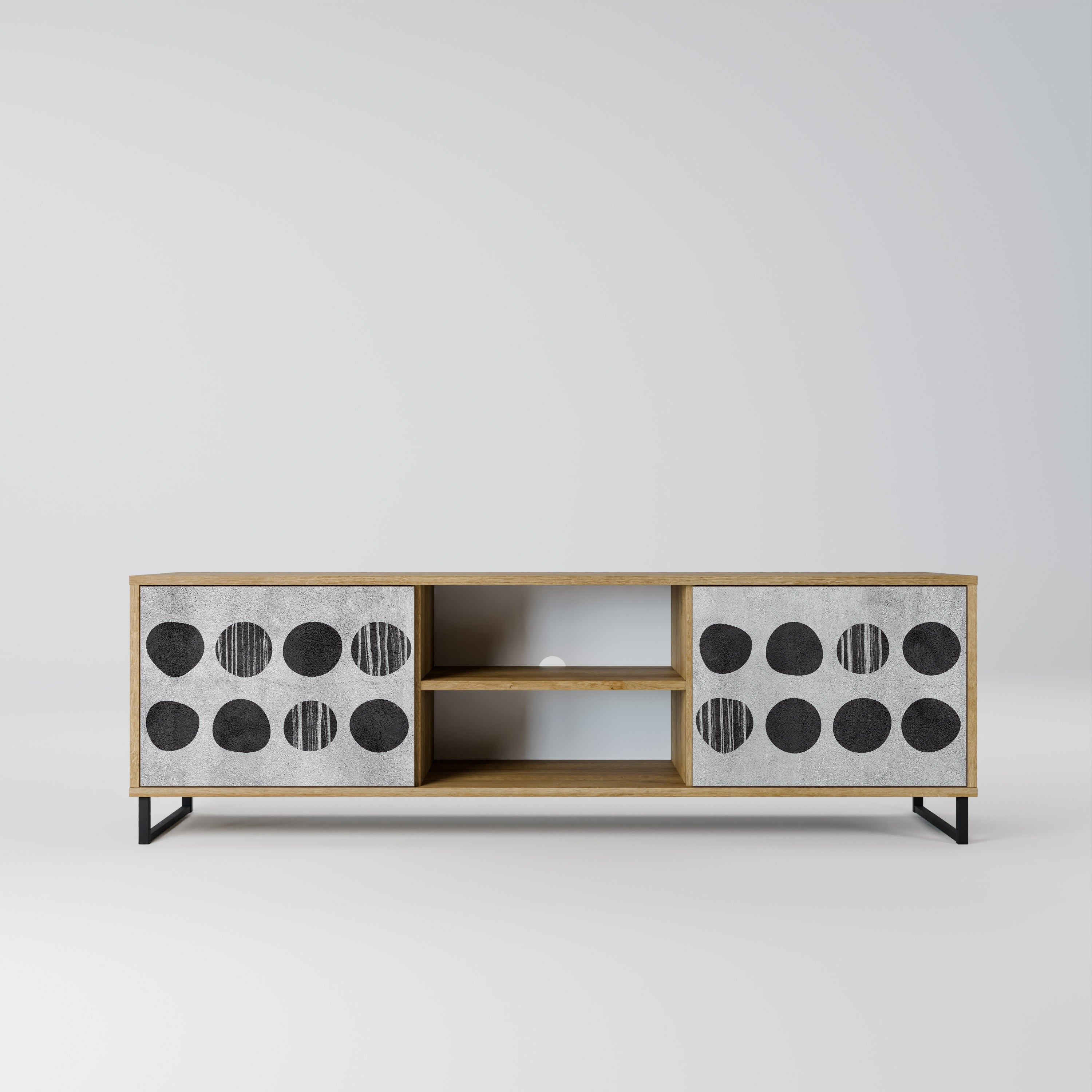 GHOSTLY GRADIENTS 2-Door TV Stand in Oak Effect