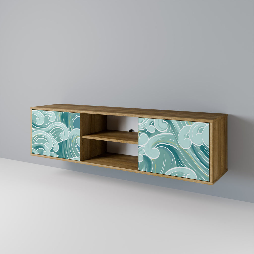 ASIAN SWAY 2-Door TV Stand in Oak Effect