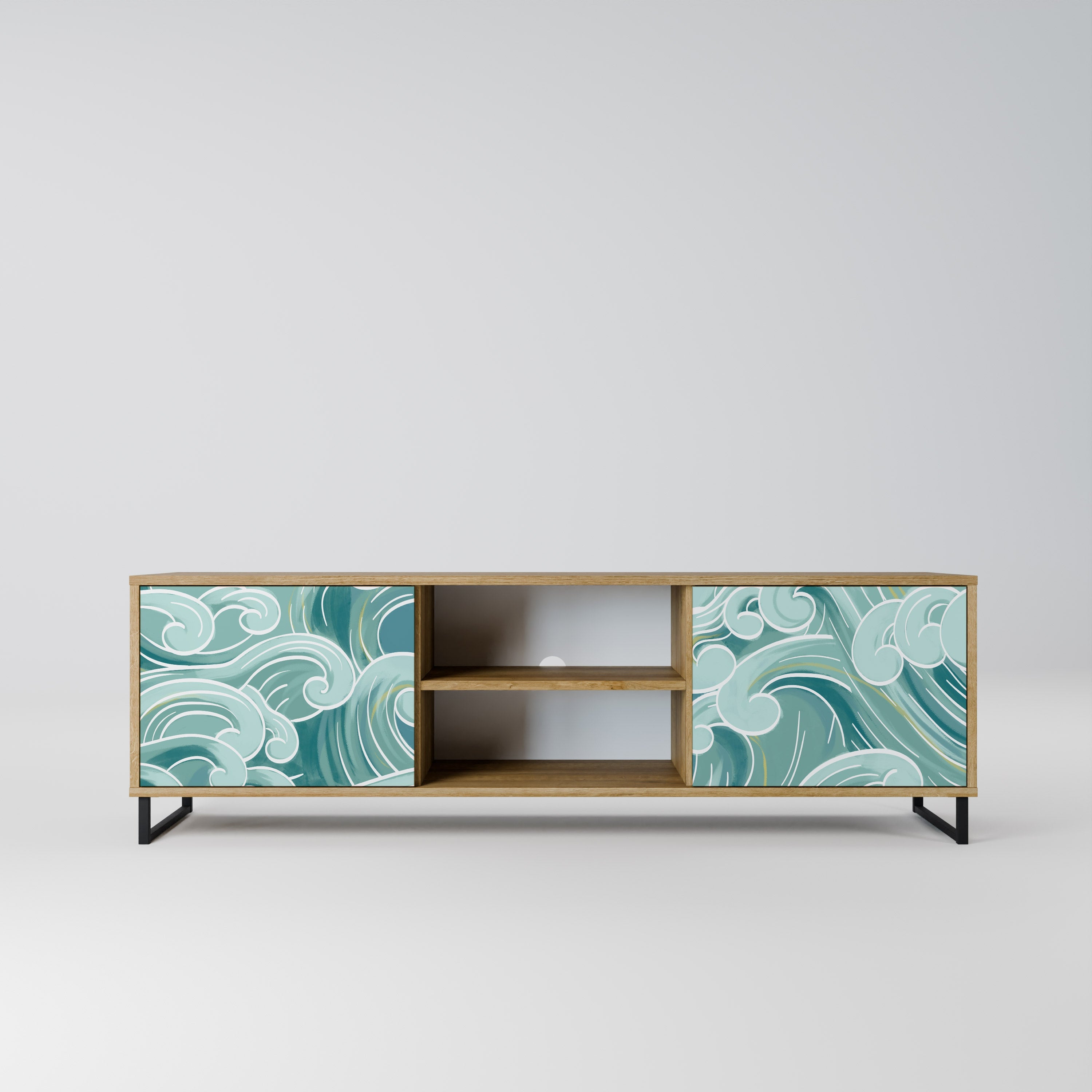 ASIAN SWAY 2-Door TV Stand in Oak Effect