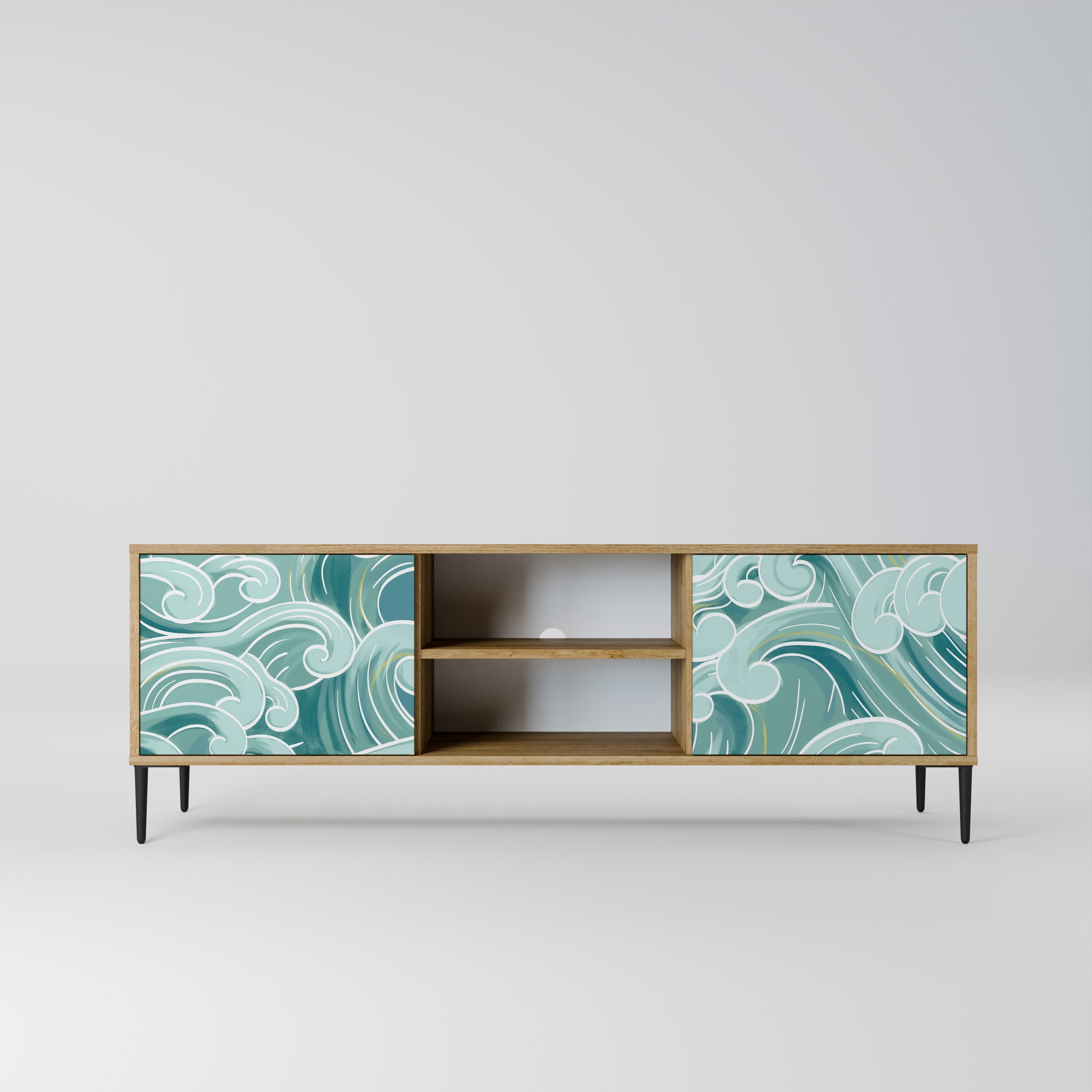 ASIAN SWAY 2-Door TV Stand in Oak Effect