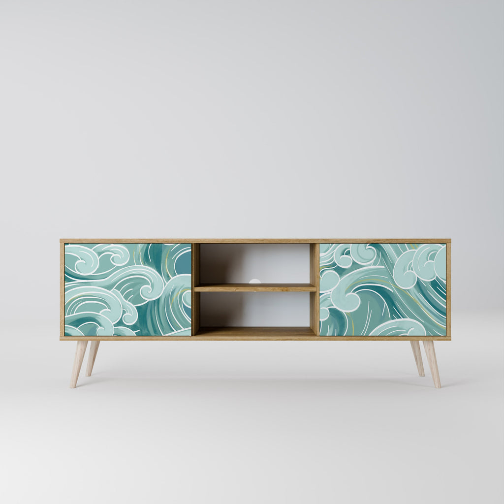 ASIAN SWAY 2-Door TV Stand in Oak Effect