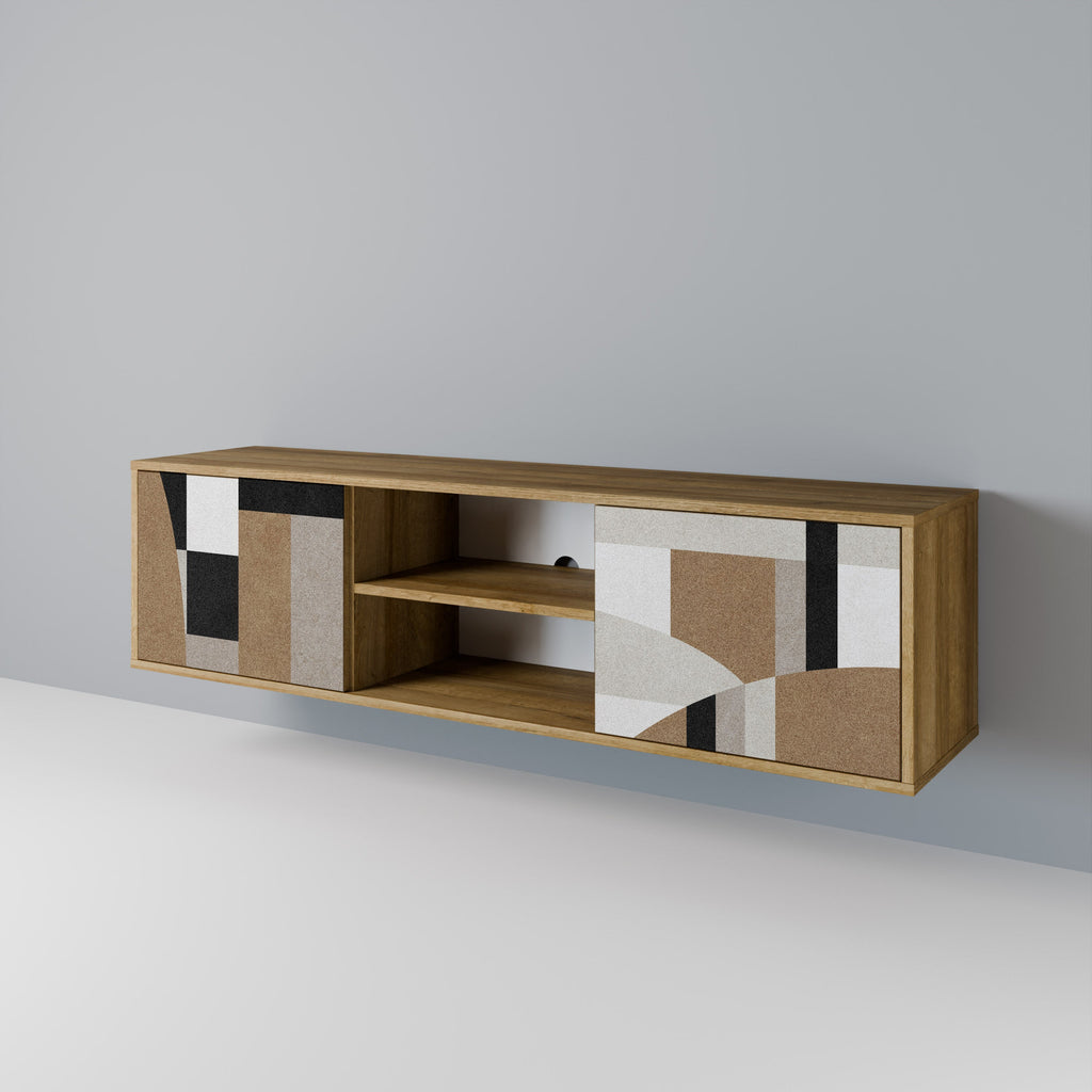 DELICATE MEMENTO 2-Door TV Stand in Oak Effect
