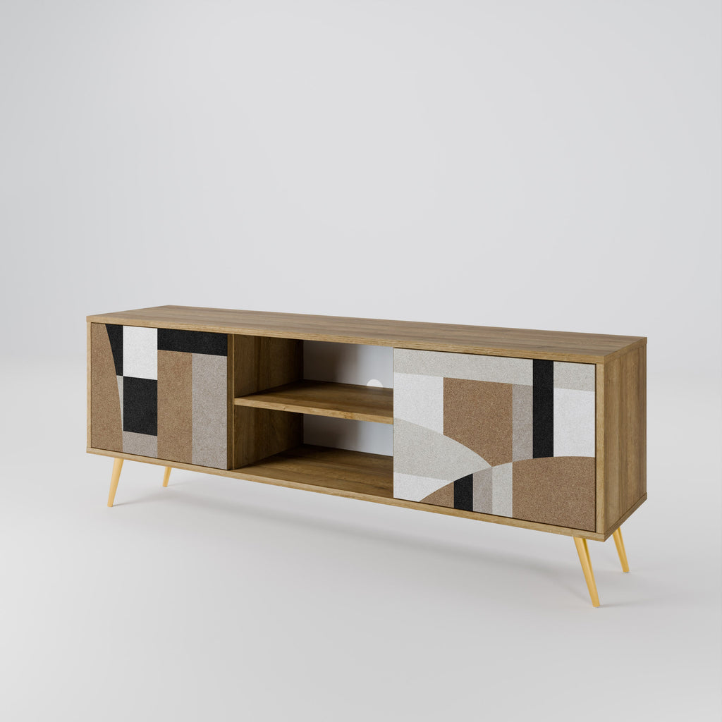 DELICATE MEMENTO 2-Door TV Stand in Oak Effect