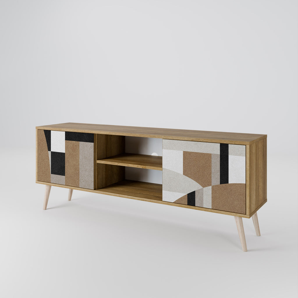 DELICATE MEMENTO 2-Door TV Stand in Oak Effect