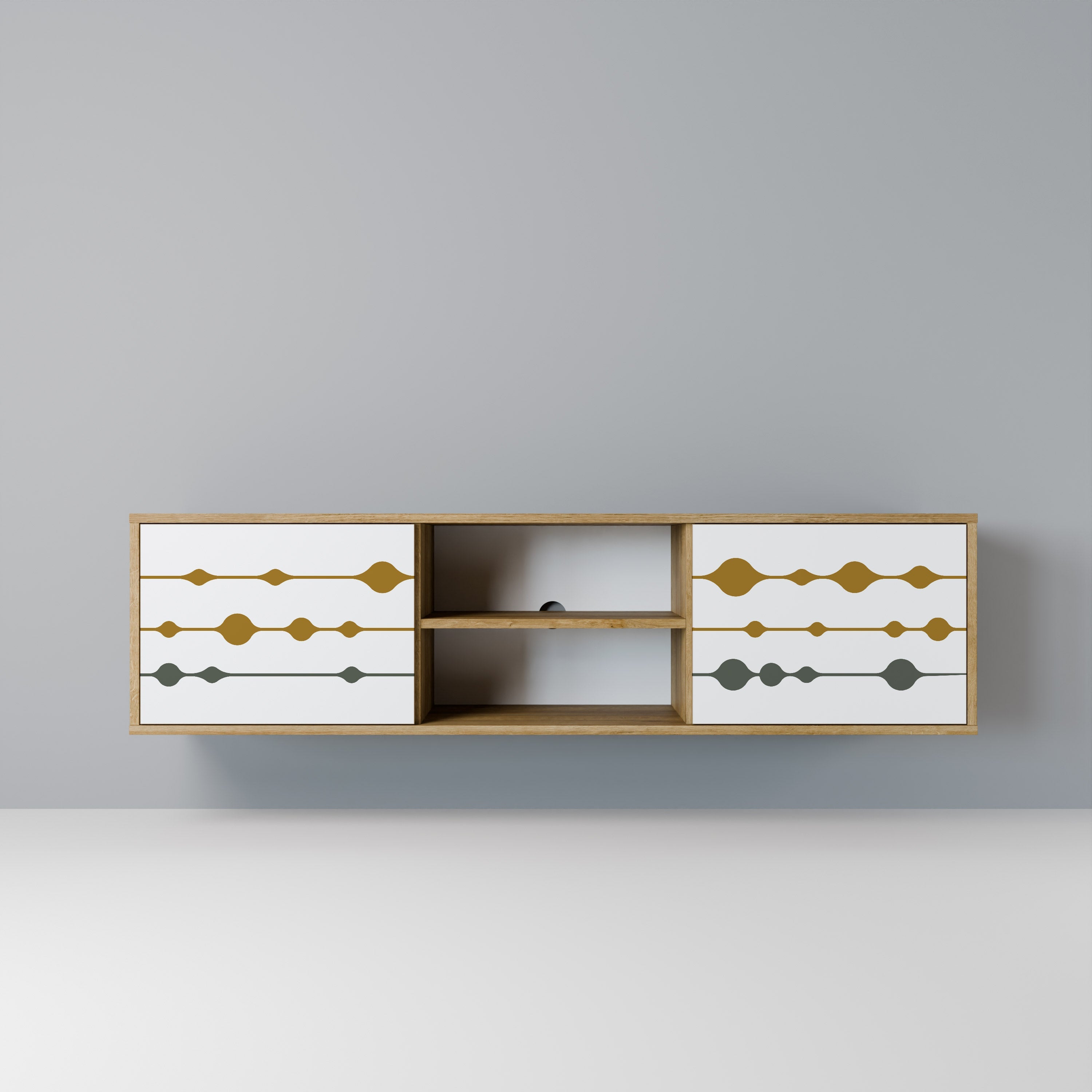 VIVID TONE 2-Door TV Stand in Oak Effect