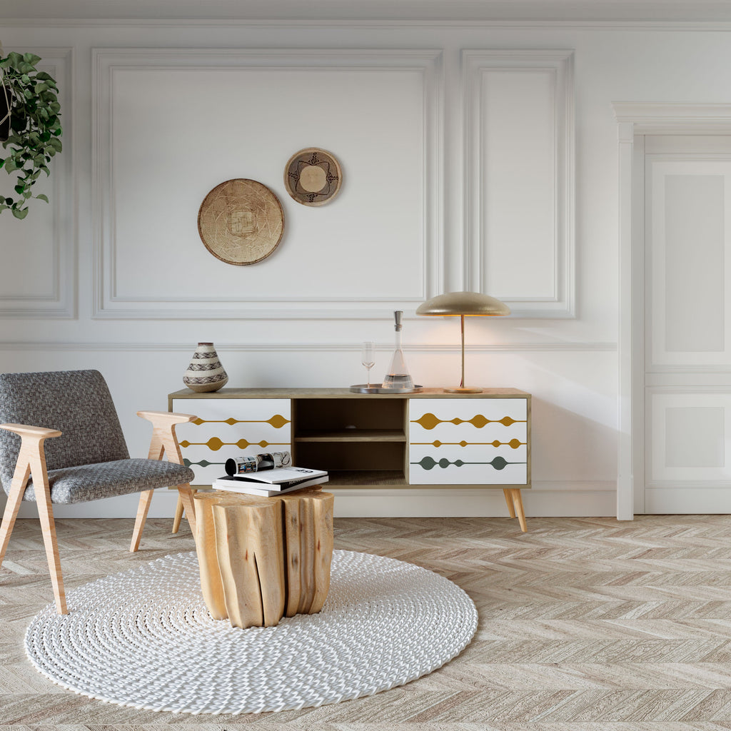 VIVID TONE Móvel de TV com 2 Portas em Efeito Carvalho