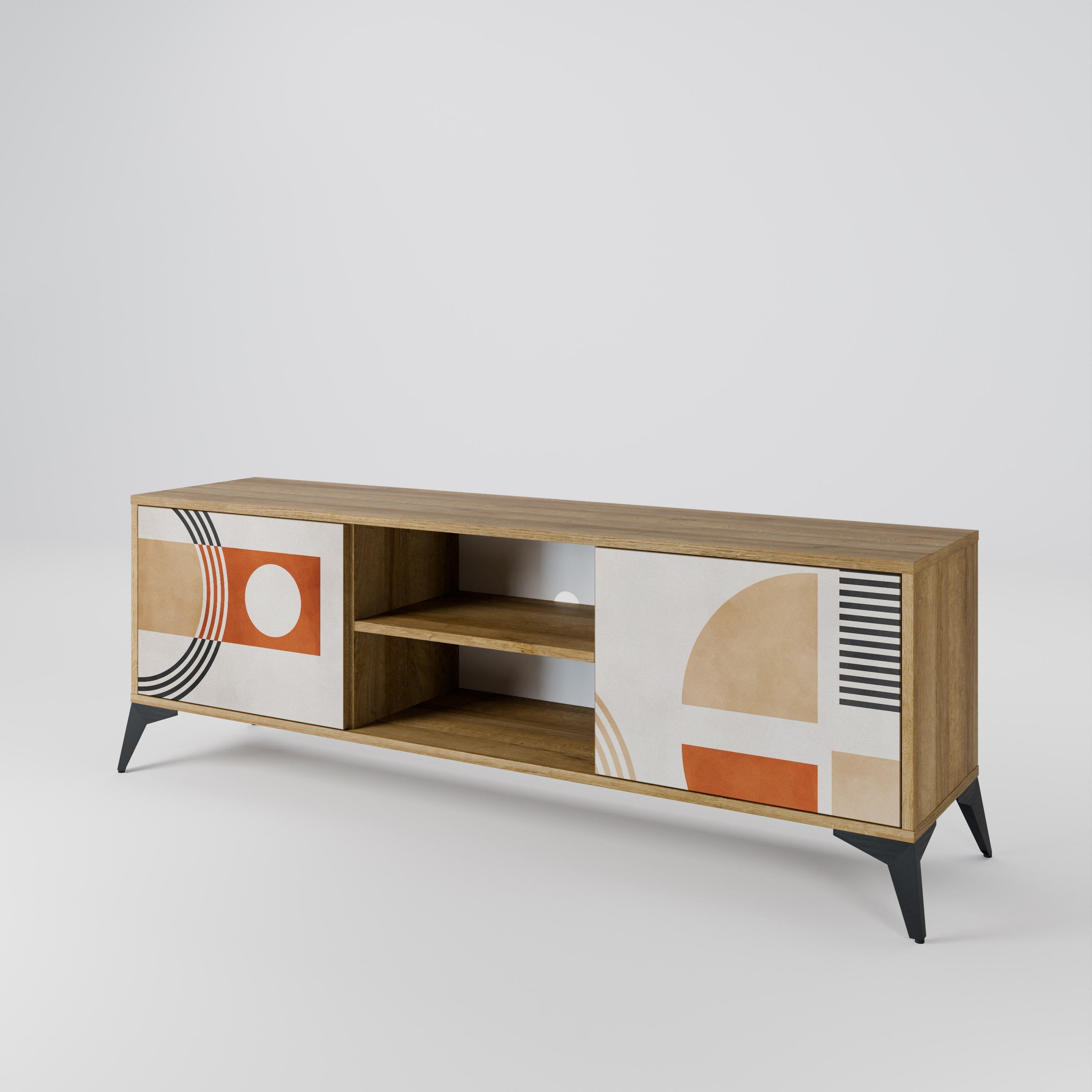 SPACE AROUND 2-Door TV Stand in Oak Effect