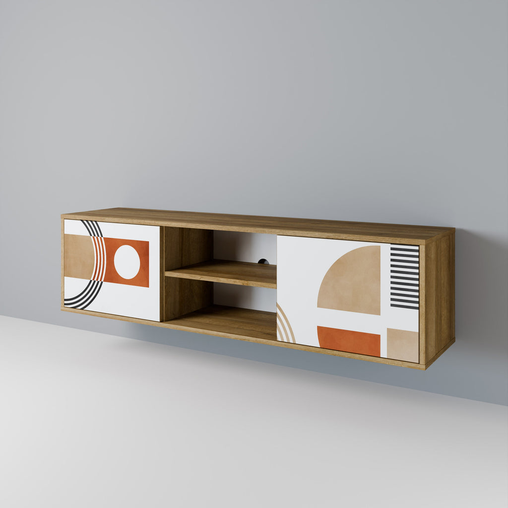 CIRCLE RHYTM 2-Door TV Stand in Oak Effect