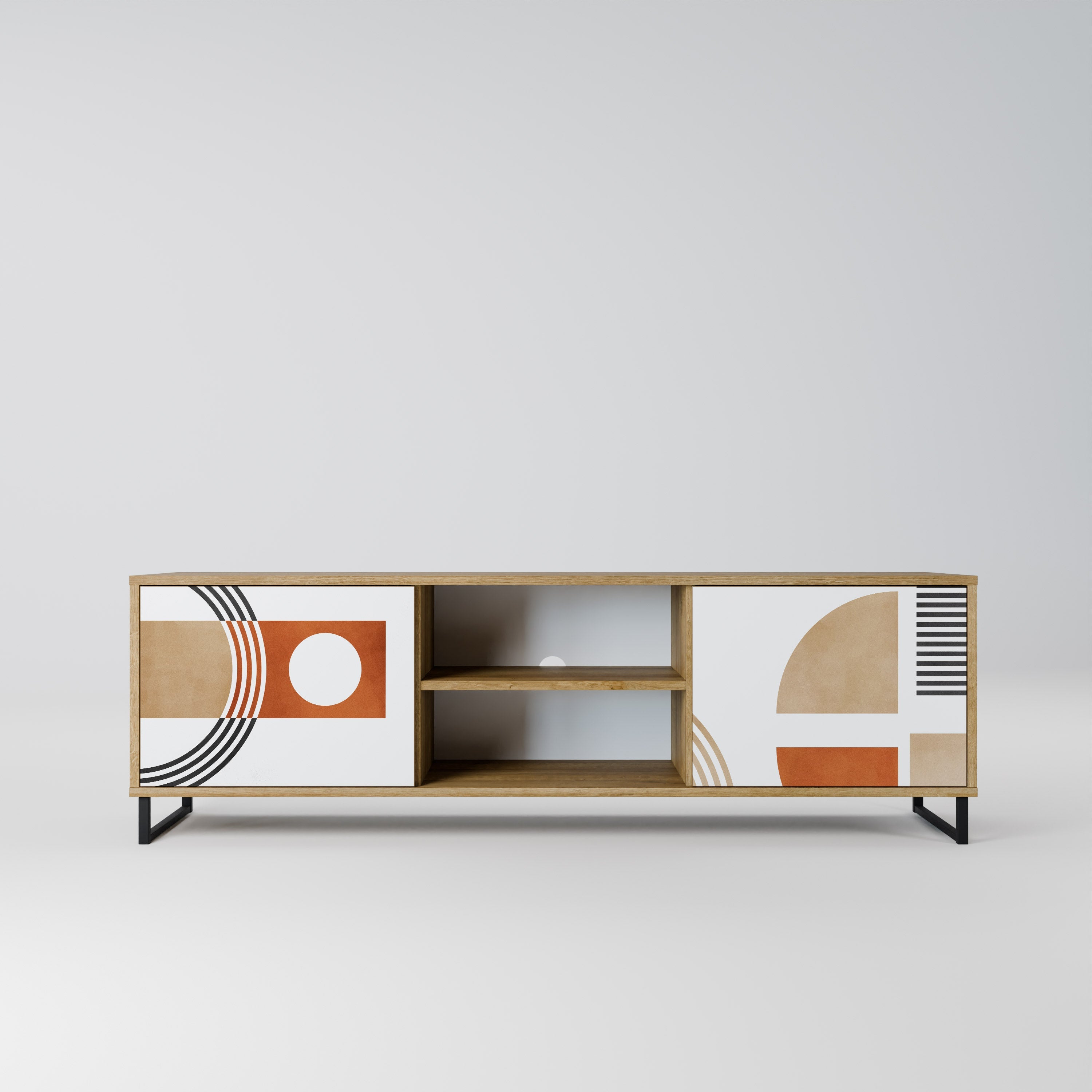 CIRCLE RHYTM 2-Door TV Stand in Oak Effect