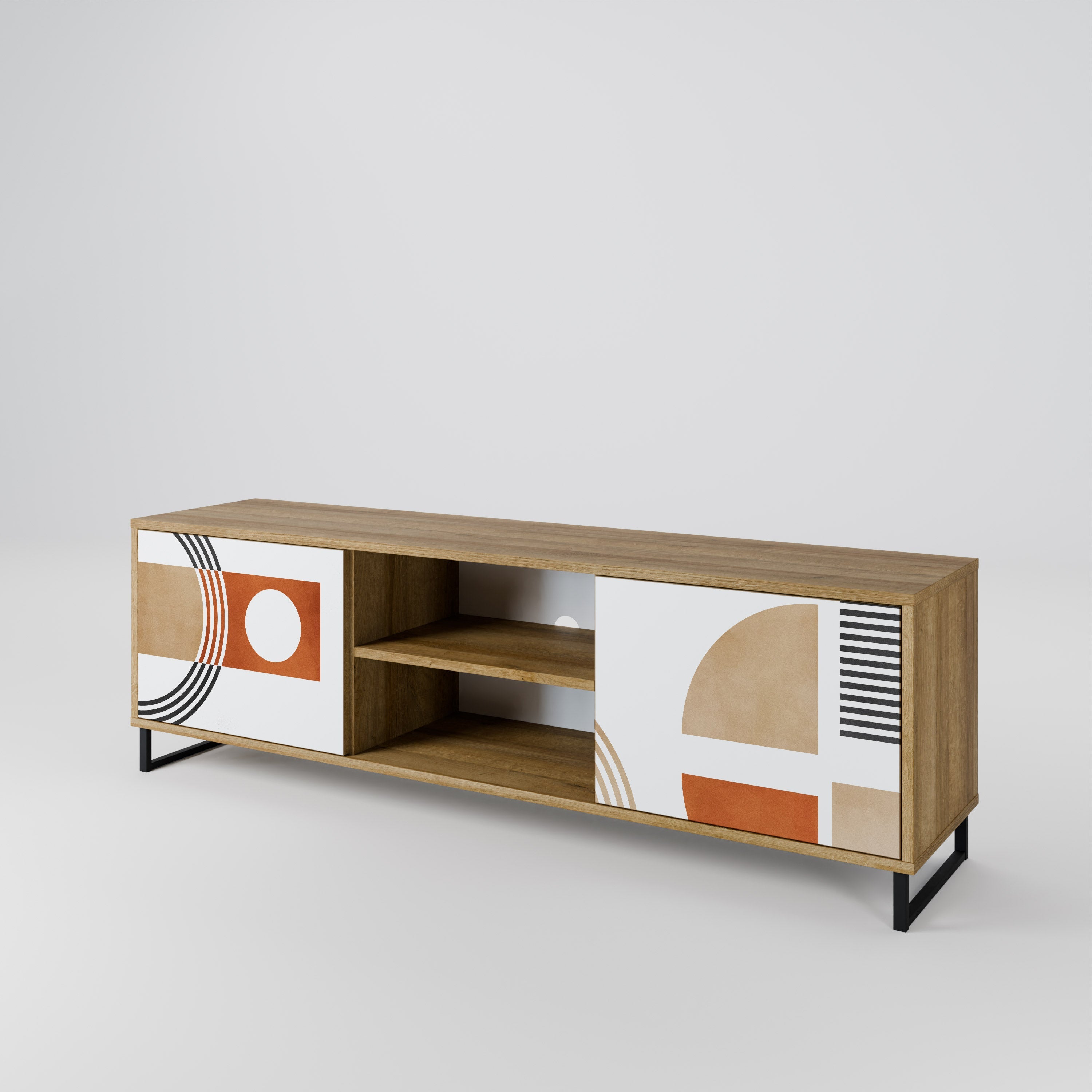 CIRCLE RHYTM 2-Door TV Stand in Oak Effect