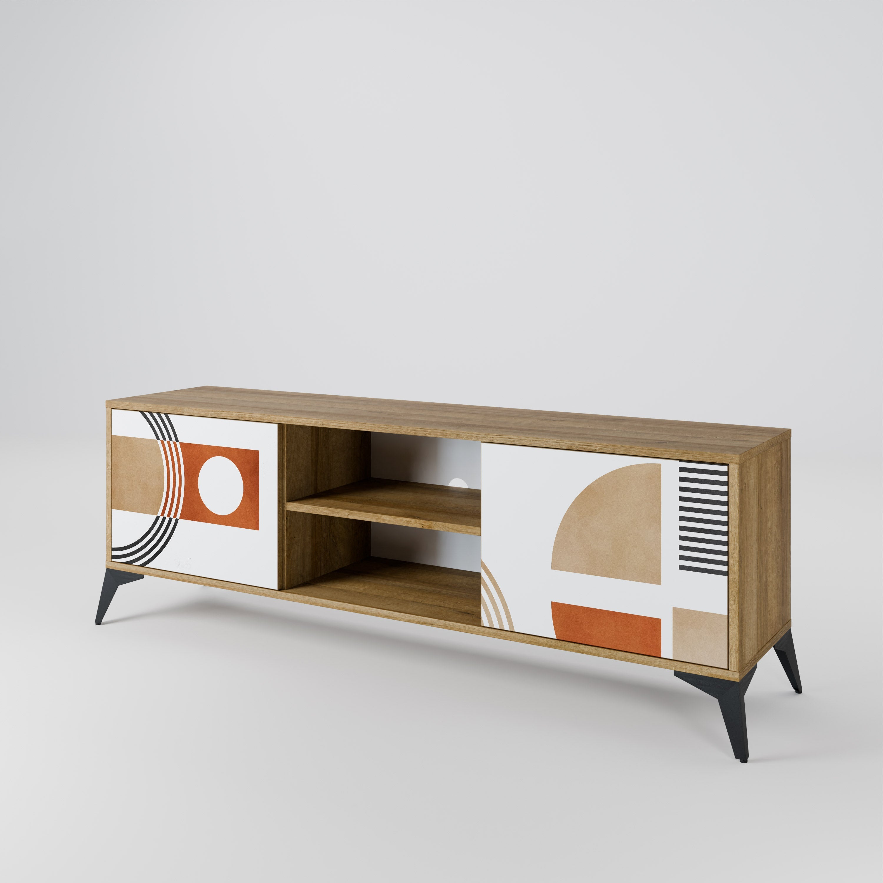 CIRCLE RHYTM 2-Door TV Stand in Oak Effect