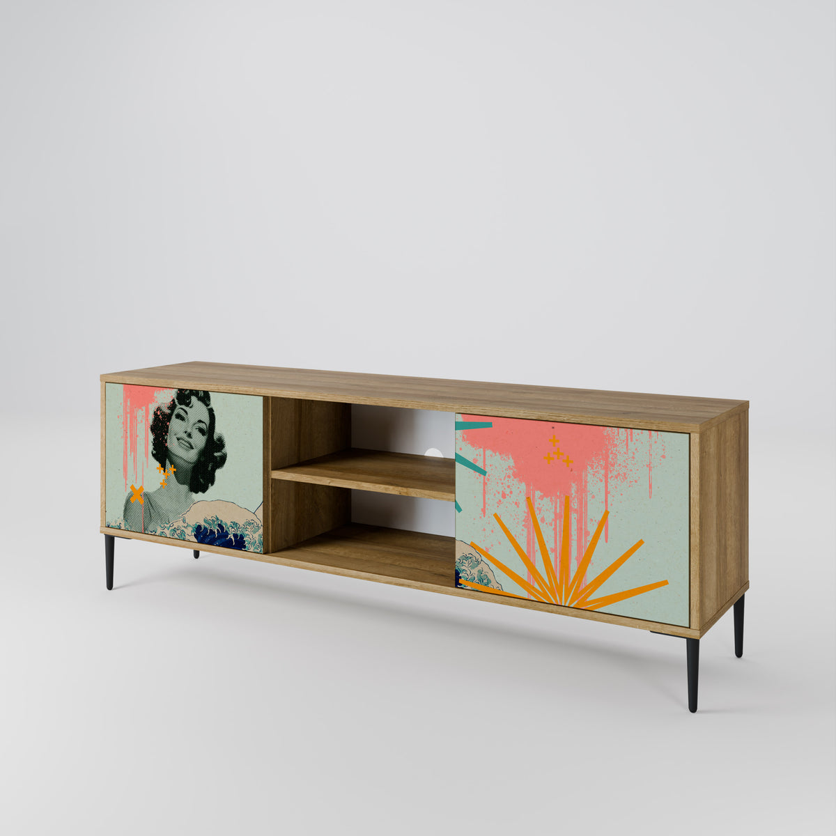 KANAGAWA BEAUTY 2-Door TV Cabinet