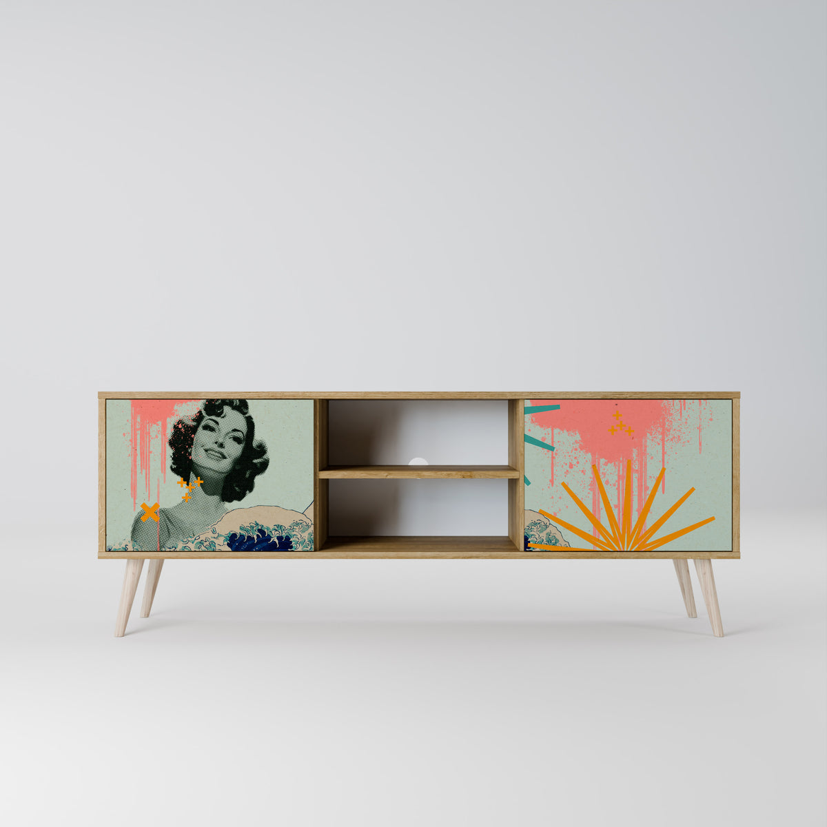 KANAGAWA BEAUTY 2-Door TV Cabinet