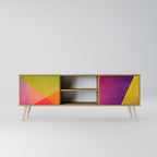 VIVID GEOMETRY 2-Door TV Stand in Oak Effect