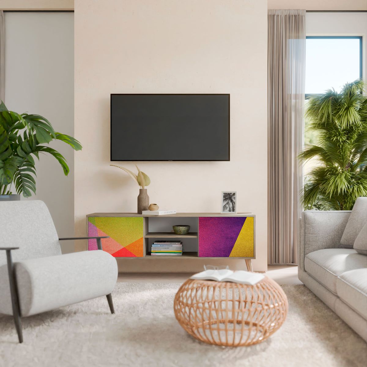 VIVID GEOMETRY 2-Door TV Cabinet