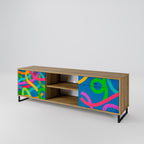 STREAMER TANGLE 2-Door TV Stand in Oak Effect