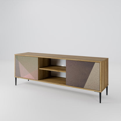 BEIGE GEOMETRY Móvel de TV de 2 Portas
