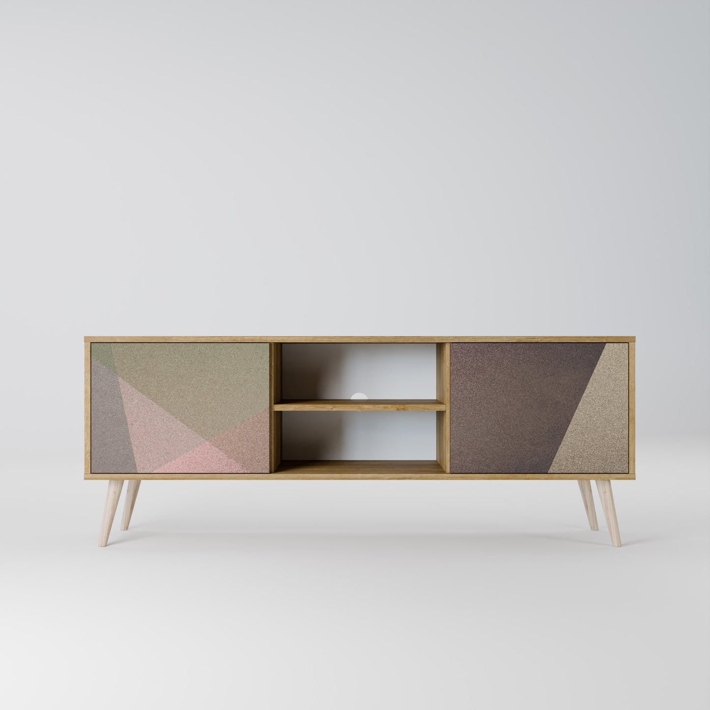 BEIGE GEOMETRY Móvel de TV de 2 Portas