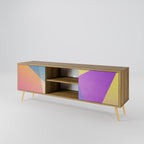BRIGHT GEOMETRY 2-Door TV Stand in Oak Effect