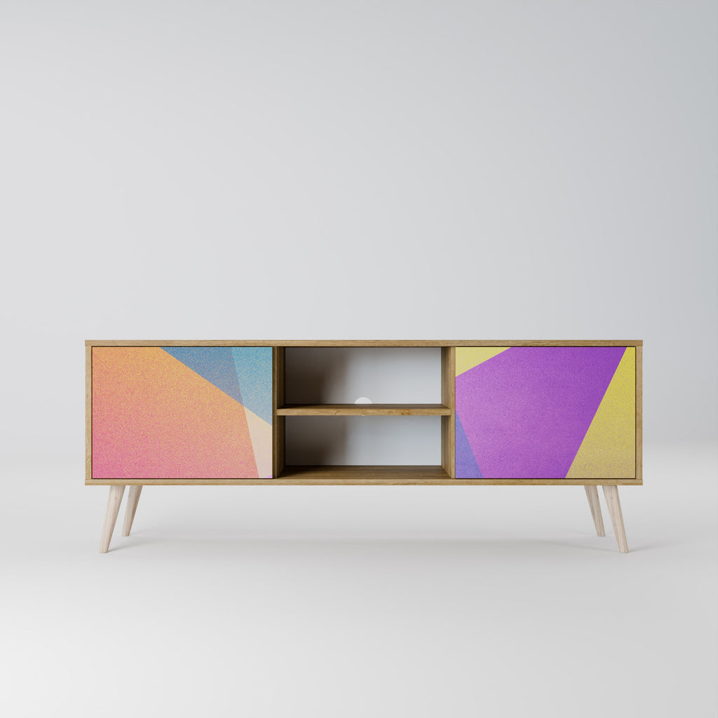 BRIGHT GEOMETRY 2-Door TV Stand in Oak Effect