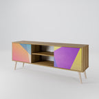 BRIGHT GEOMETRY 2-Door TV Stand in Oak Effect