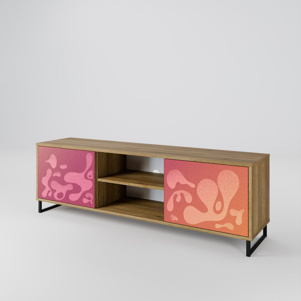 IRREGULAR PINK 2-Door TV Stand in Oak Effect