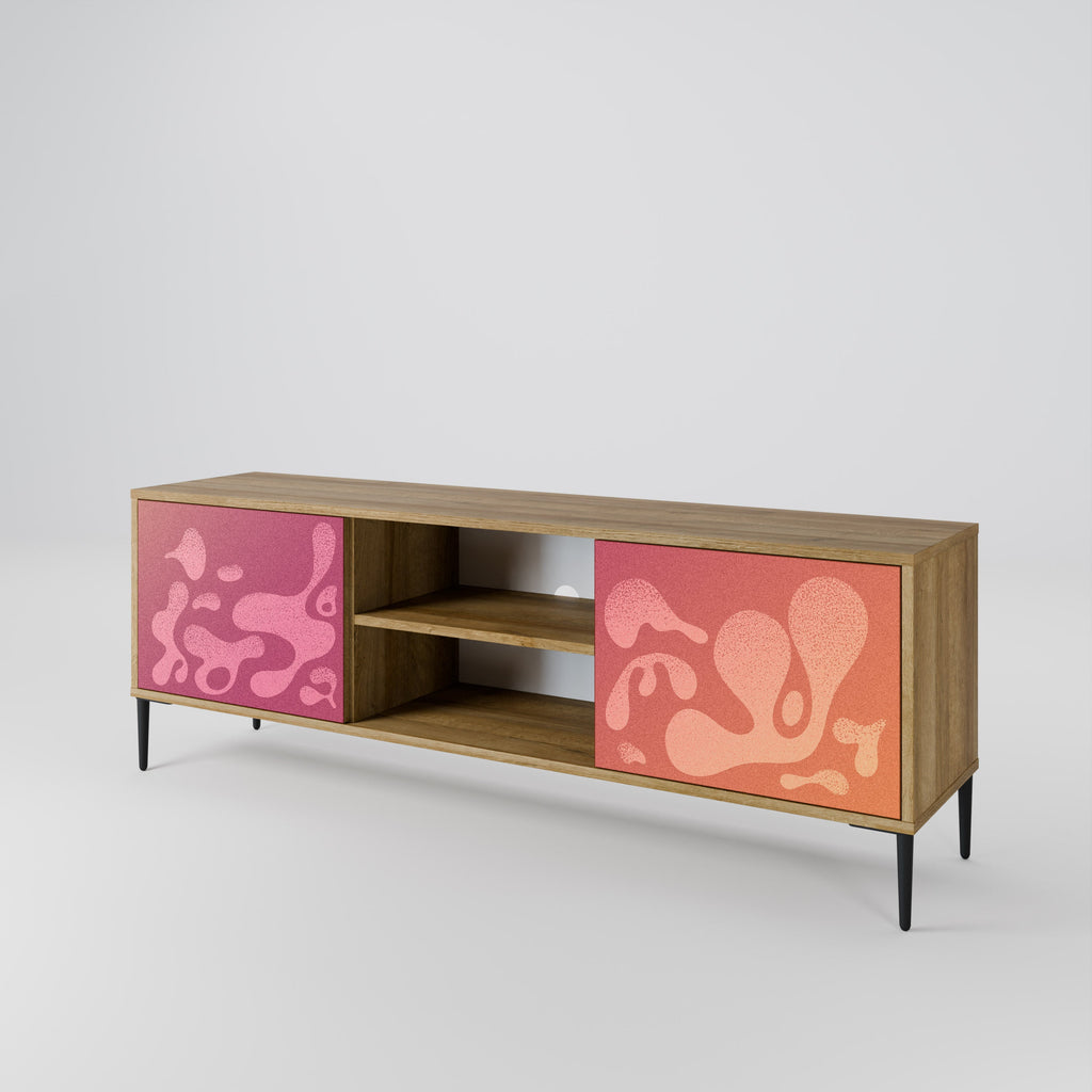 IRREGULAR PINK 2-Door TV Stand in Oak Effect