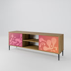 IRREGULAR PINK 2-Door TV Stand in Oak Effect