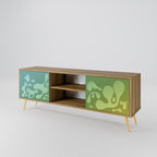 IRREGULAR BLUE 2-Door TV Stand in Oak Effect