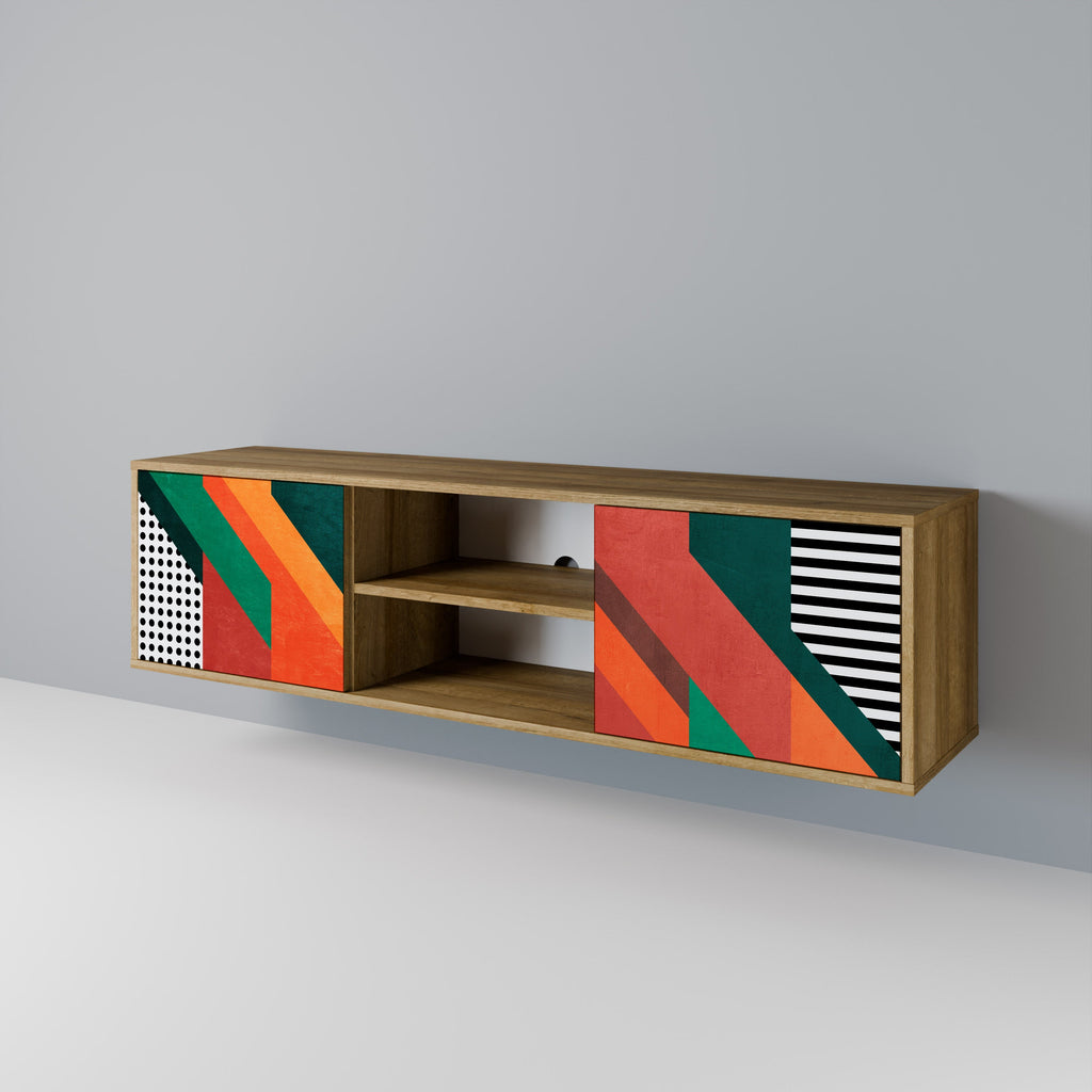 MAKESHIFT ARTISTRY Móvel de TV com 2 Portas em Efeito Carvalho