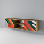 MAKESHIFT ARTISTRY Móvel de TV com 2 Portas em Efeito Carvalho