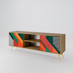 MAKESHIFT ARTISTRY Móvel de TV com 2 Portas em Efeito Carvalho