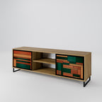 EARTHY FIGURES 2-Door TV Stand in Oak Effect