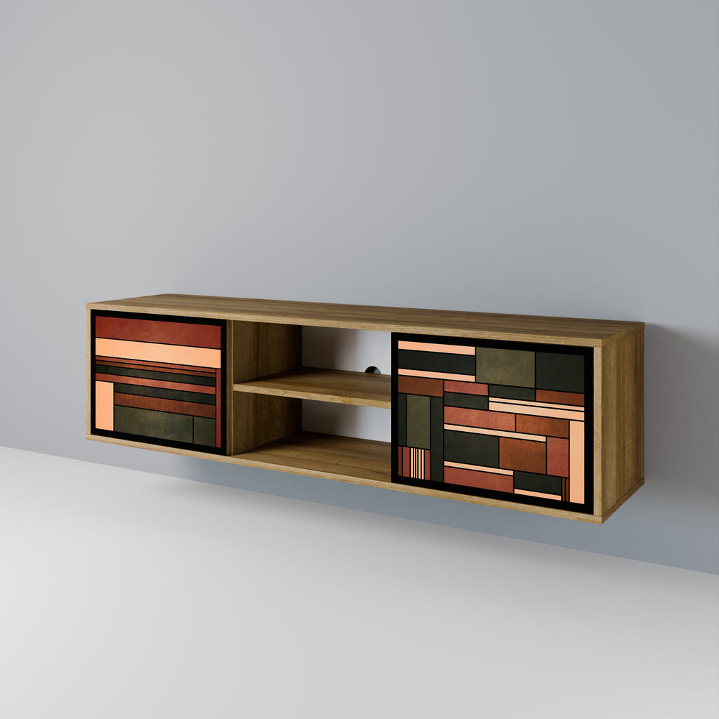 FIGURES OF NATURE 2-Door TV Stand in Oak Effect